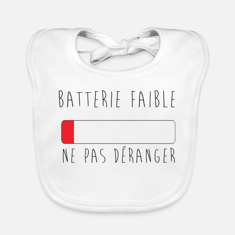 batterie faible, ne pas déranger Bavoir bio Bébé