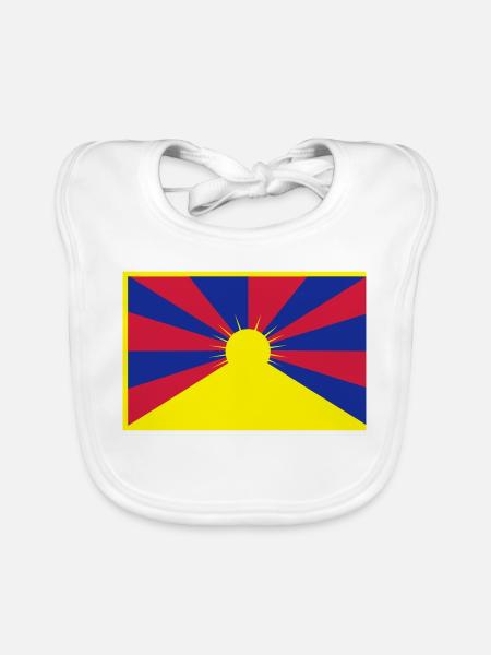 Flag of Tibet - Organic Baby Bibs - white - Front