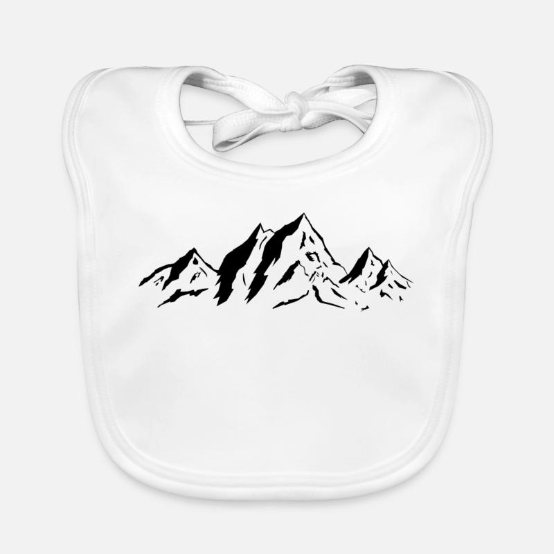 Berge - Baby Bio-Lätzchen - Weiß