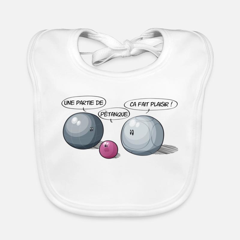 Une partie de petanque - Baby Bio-Lätzchen - Weiß