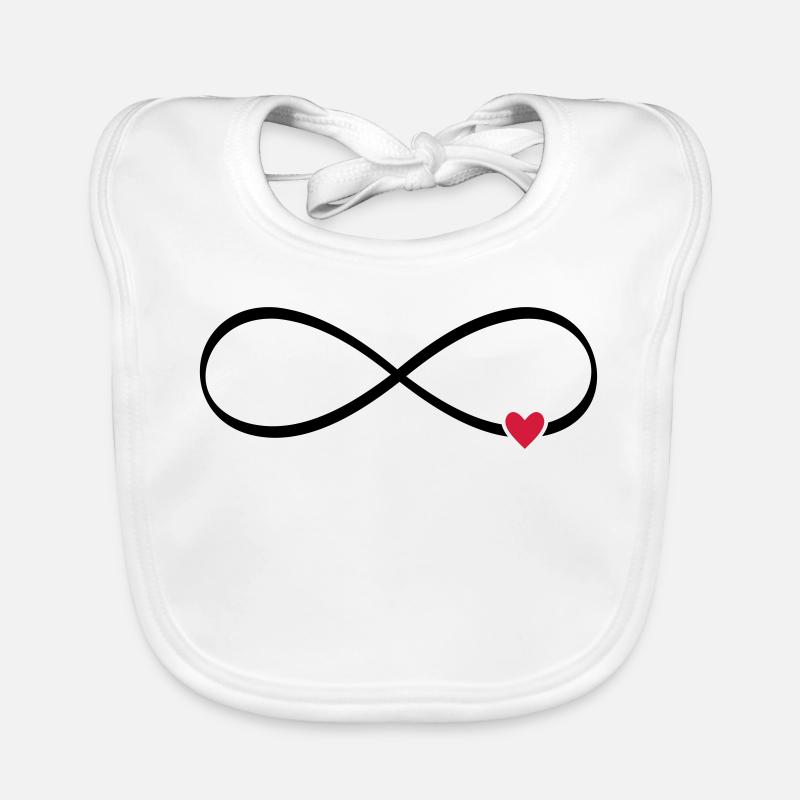 Signe infini amour coeur infini - Bavoir bio Bébé - blanc