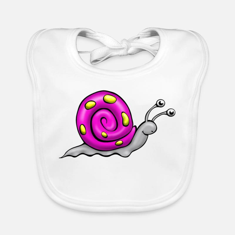 Schnecke Comic - Baby Bio-Lätzchen - Weiß