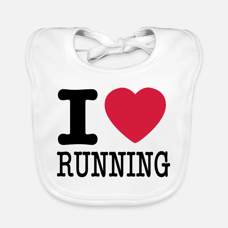 I love running / I like running Organic Baby Bibs