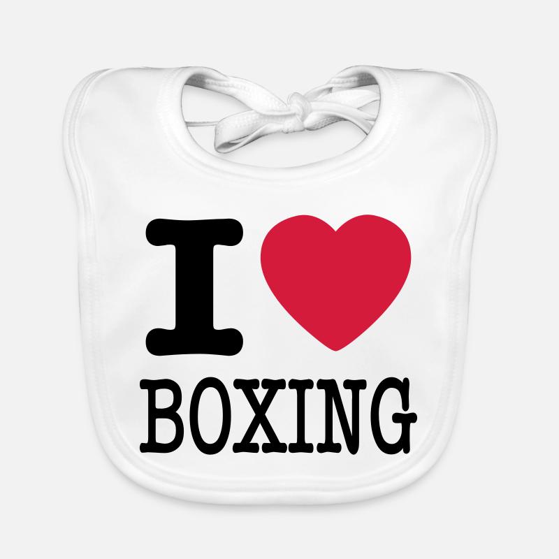 ich liebe Boxen / Ich liebe Boxen Baby Bio-Lätzchen