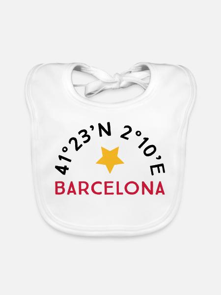 Barcelona - Organic Baby Bibs - white - Front