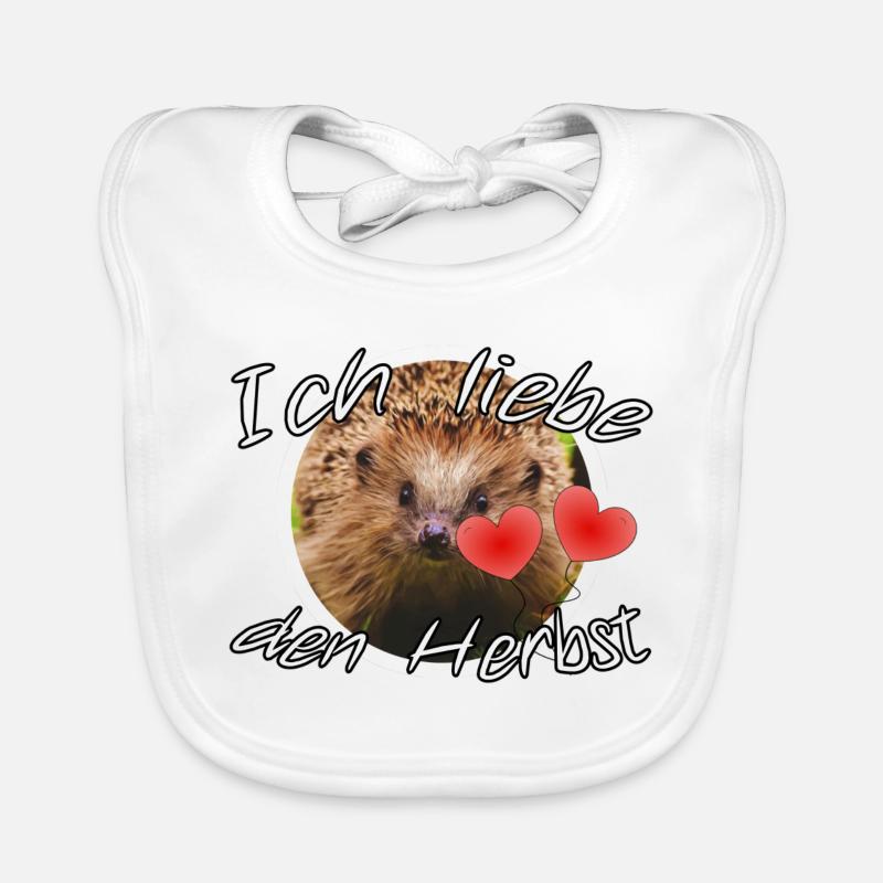 Ich liebe den Herbst Geschenk Igel Spruch Tier Baby Bio-Lätzchen