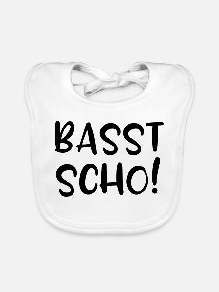 Basst scho, lustige Bayern - Baby Bio-Lätzchen - Weiß - Vorne