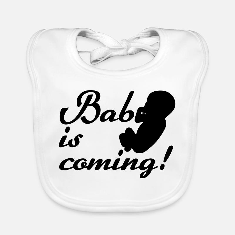 Baby is coming Geburt, Schwangerschaft, Geschenke Organic Baby Bibs