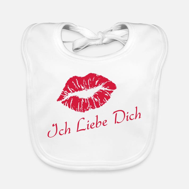 Ich Liebe Dich - Baby Bio-Lätzchen - Weiß