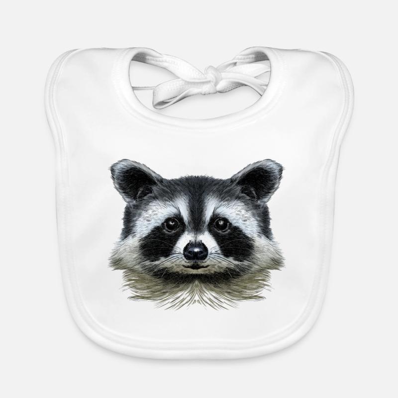 Racoon - Bavoir bio Bébé - blanc