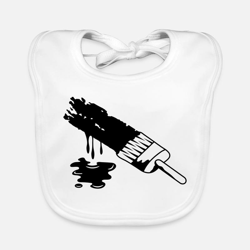 A brush and dripping paint Organic Baby Bibs