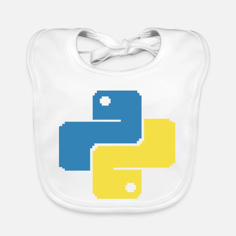 Python Pixelart - Baby Bio-Lätzchen - Weiß