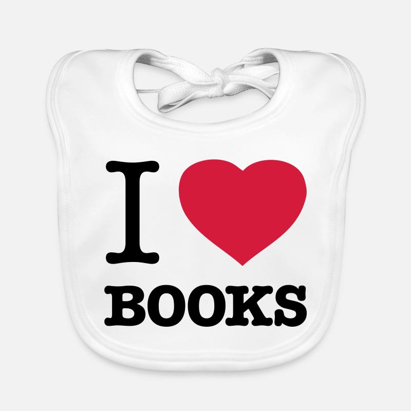 I LOVE BOOKS Books Bookworm Bookworm Bookworm Organic Baby Bibs