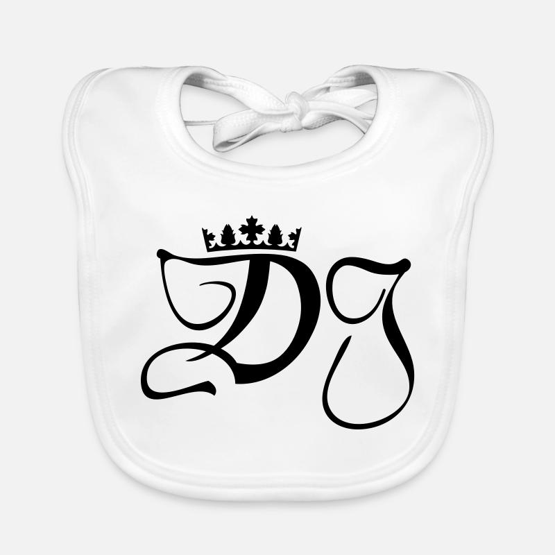 DJ- Discjockey- Monogramm mit Krone Baby Bio-Lätzchen