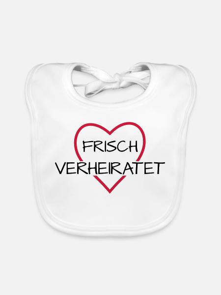 Frisch verheiratet Herz Hochzeit Hochzeitsreise - Baby Bio-Lätzchen - Weiß - Vorne
