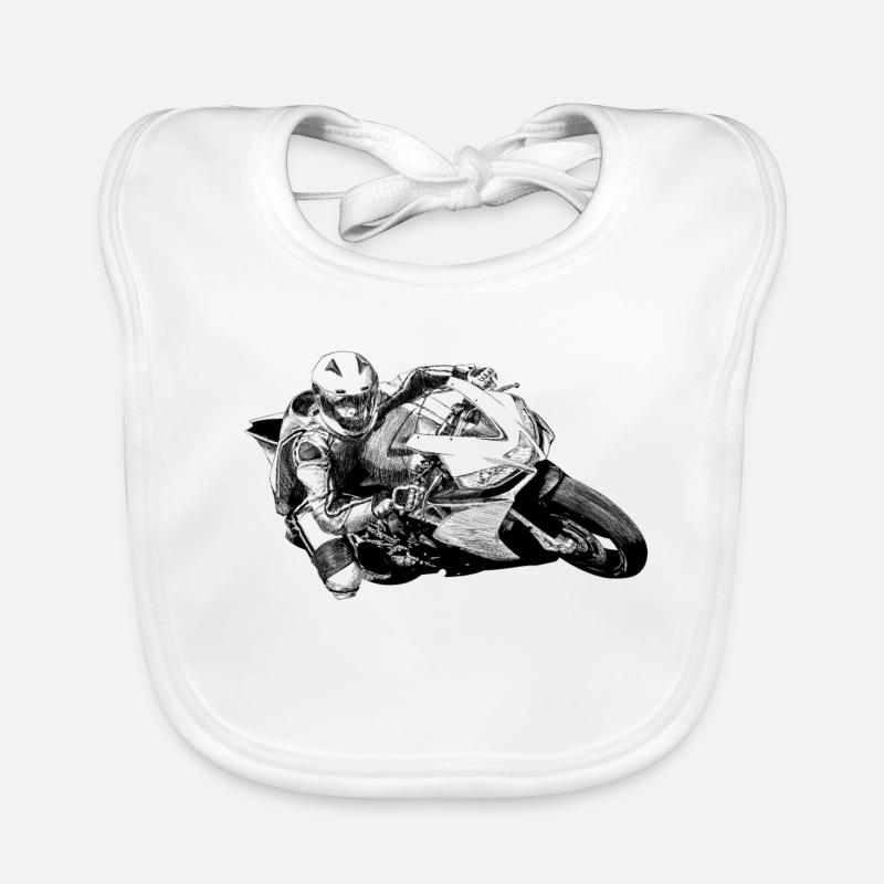 Motorrad - Baby Bio-Lätzchen - Weiß