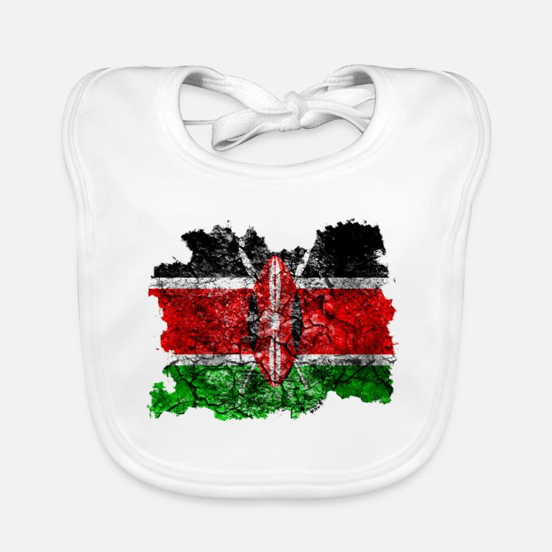 Kenya Drapeau Vintage Bavoir bio Bébé