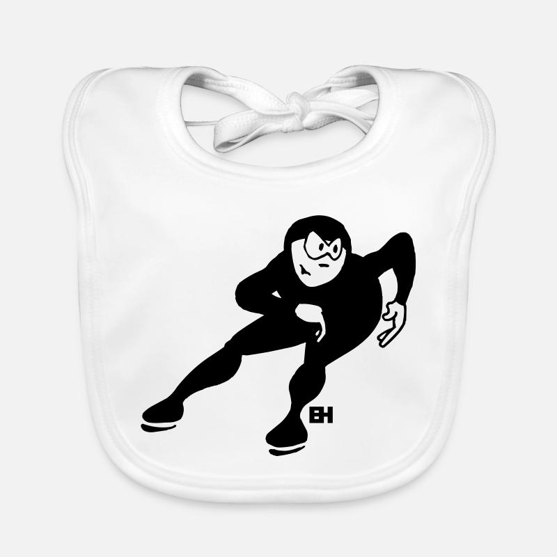Speed Skater - One Color Design Organic Baby Bibs