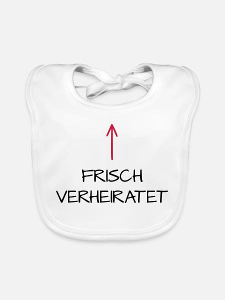 Frisch verheiratet Flitterwochen Hochzeitsreise - Baby Bio-Lätzchen - Weiß - Vorne