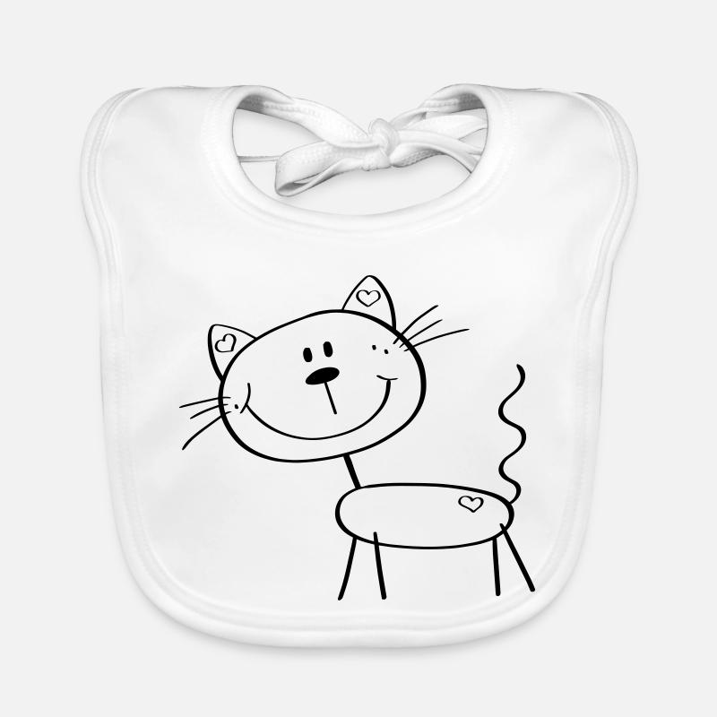 chat chiffre de bâton drôle - bande dessinée - Chats Bavoir bio Bébé