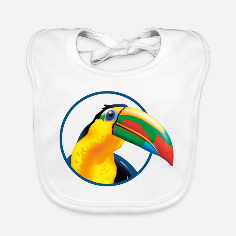Explosion des couleurs du toucan tropical Bavoir bio Bébé