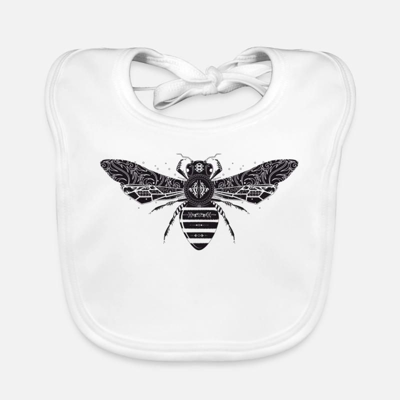 artfully designed bee Organic Baby Bibs