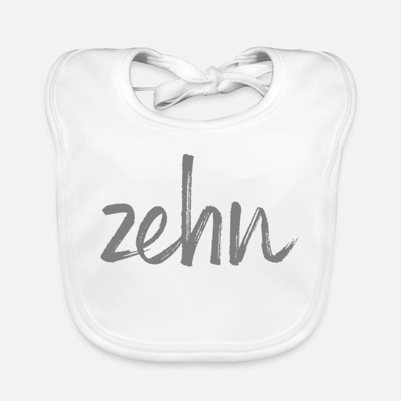 ten 10 birthday gift number Organic Baby Bibs