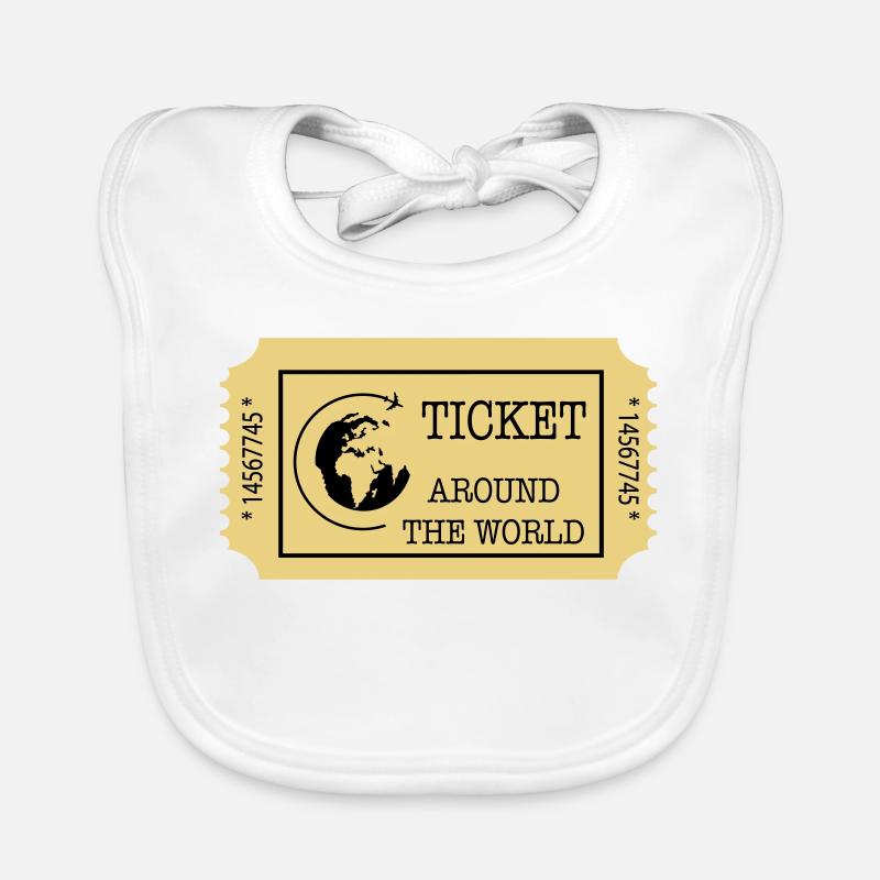 Around the World Ticket Organic Baby Bibs