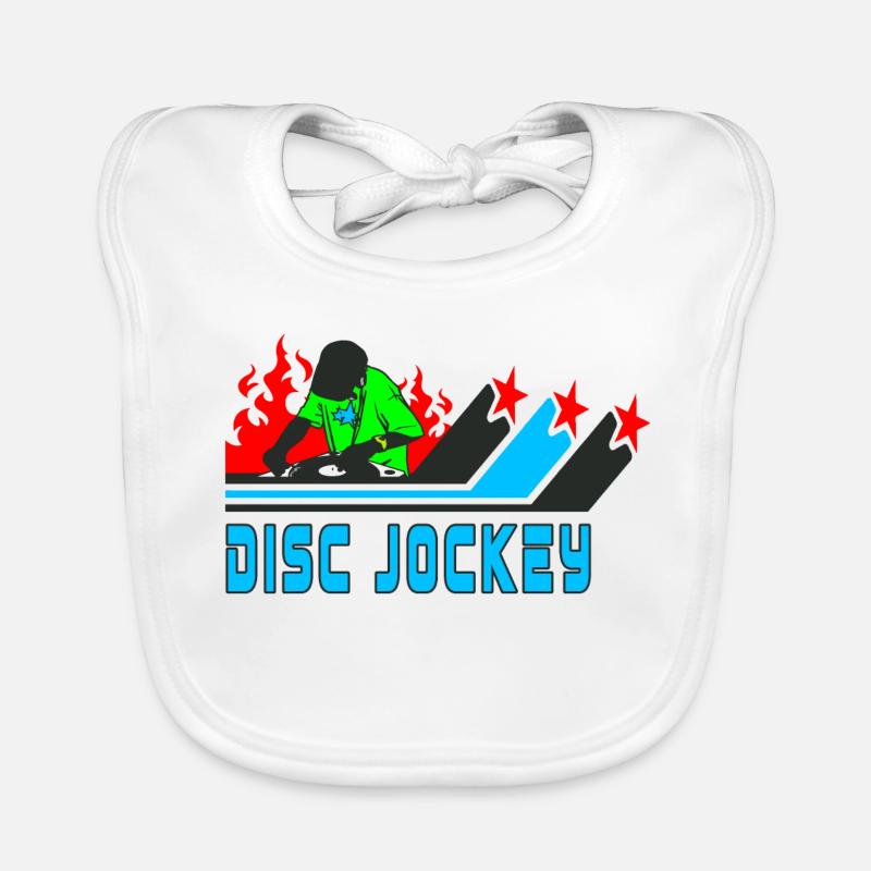 Disc Jockey / DJ / Cadeau / Idée cadeau - Bavoir bio Bébé - blanc