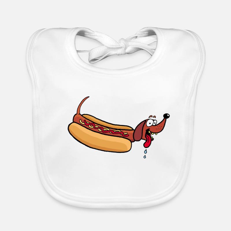 Heißer Hund - Baby Bio-Lätzchen - Weiß