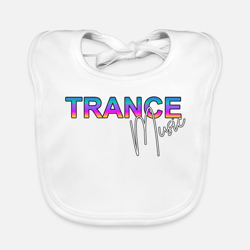 Trance Music - Baby Bio-Lätzchen - Weiß
