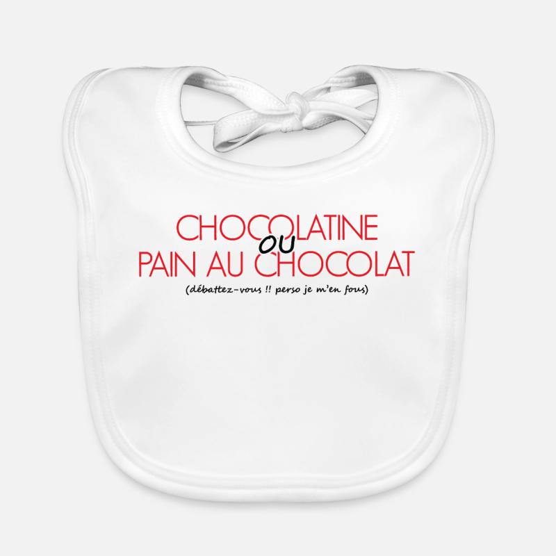 Chocolatine oder Schokoladenbrot perso ist mir egal Baby Bio-Lätzchen