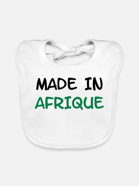 Made in AFRIQUE ! - Bavoir bio Bébé - blanc - Devant