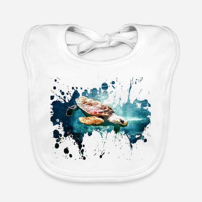 Turtle splash Organic Baby Bibs