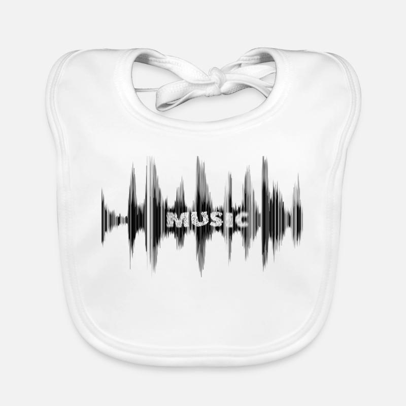 Musique - Bavoir bio Bébé - blanc