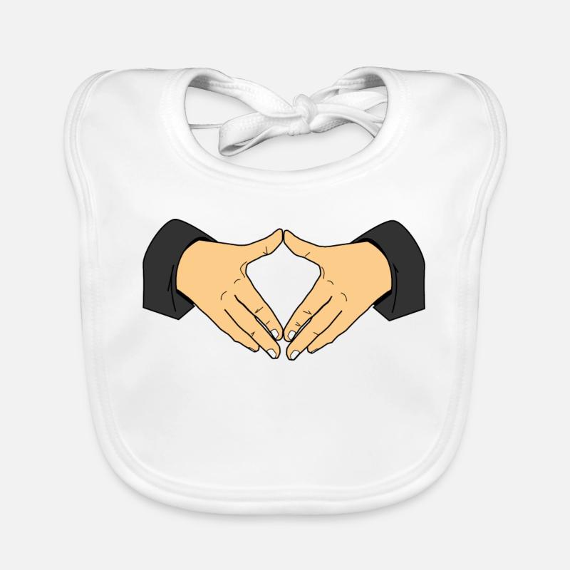 Diamond Hand Gesture – Merkel Hands Symbolic Gesture Organic Baby Bibs