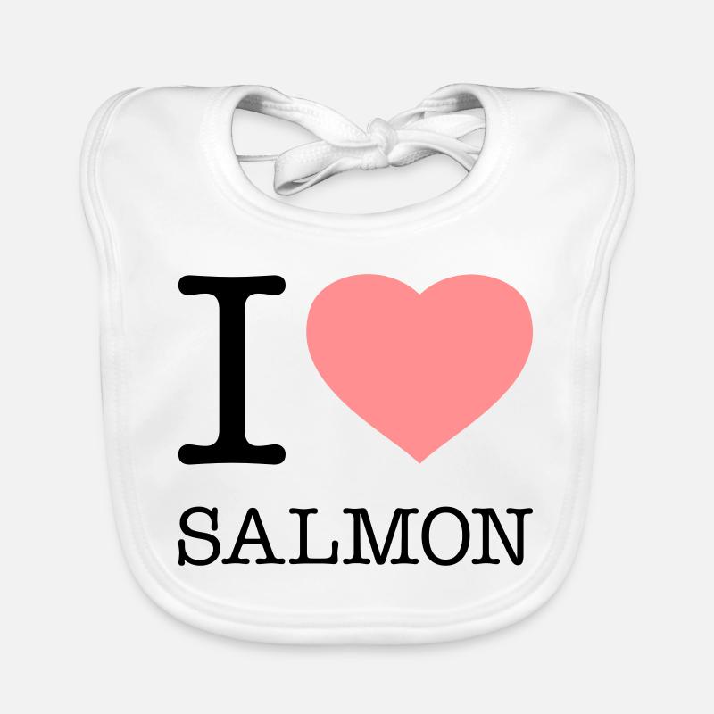 I LOVE SALMON Fish Organic Baby Bibs