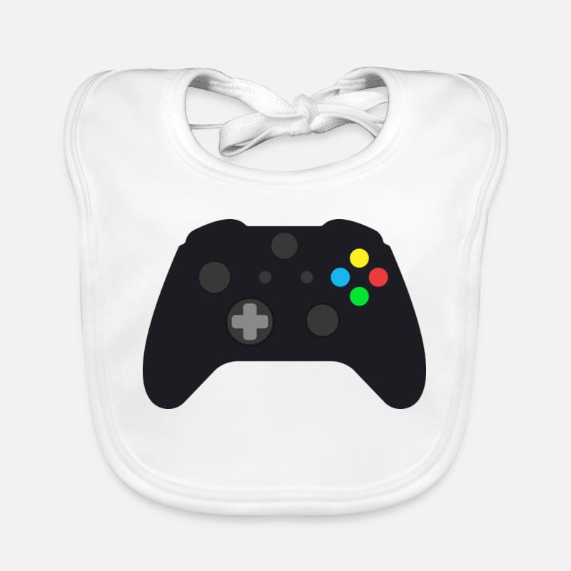 Dunkles Gamepad Neon-Knöpfe Baby Bio-Lätzchen