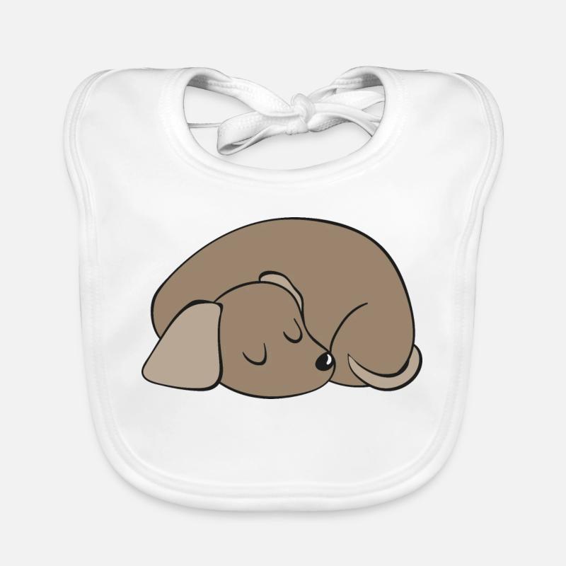 Dessin animé du chiot endormi Bavoir bio Bébé