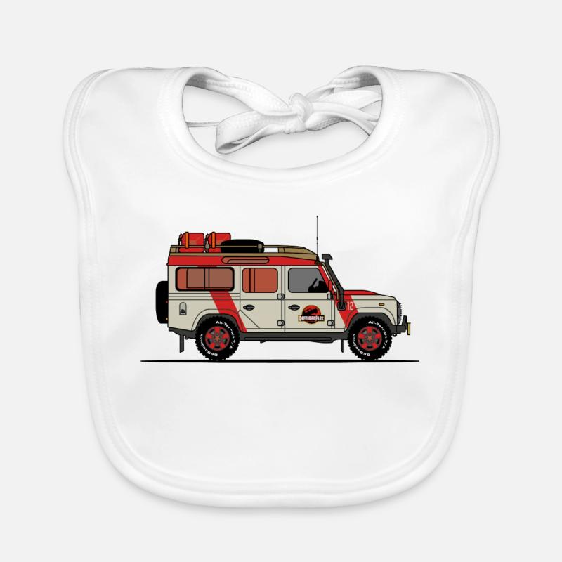 Jurassic Defender - Bavoir bio Bébé - blanc