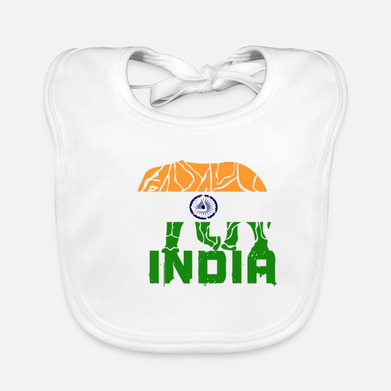 Inde Éléphant / Drapeau Cadeau De Couleur Nationale Bavoir bio Bébé