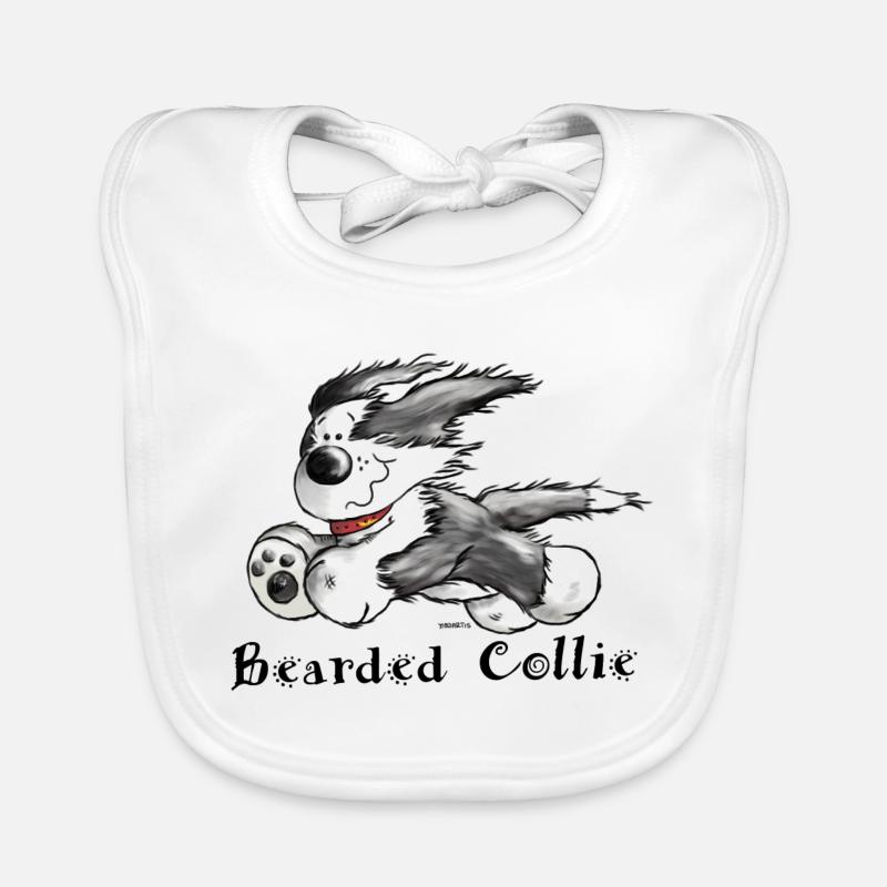 Bearded Collie - Bavoir bio Bébé - blanc