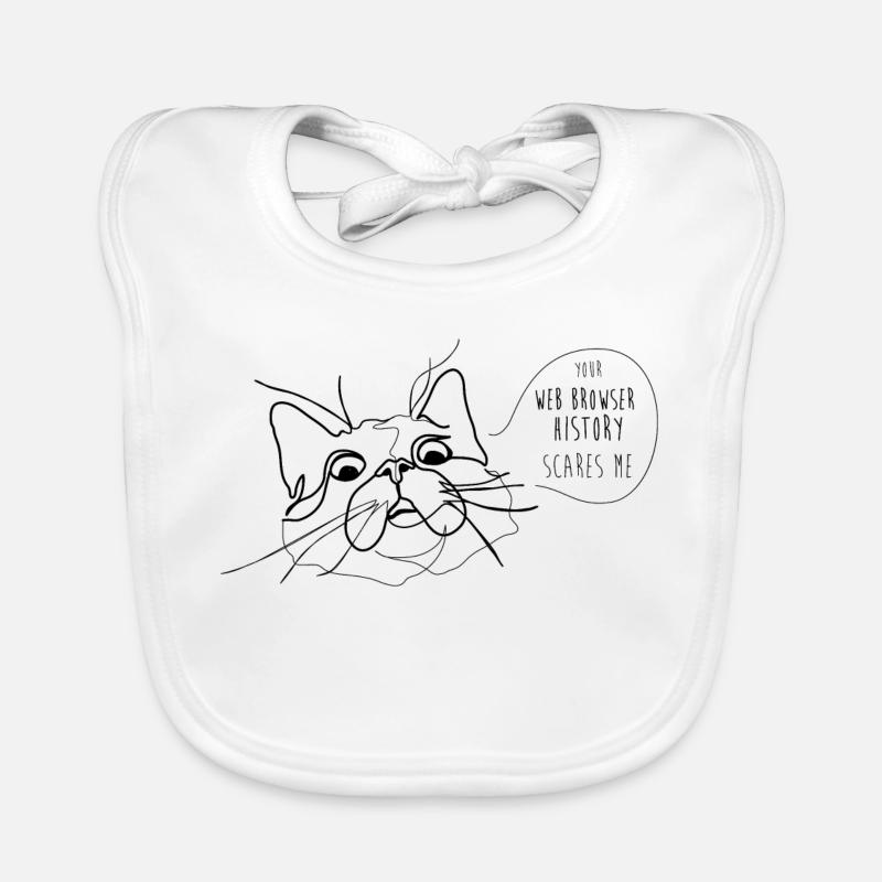 Cat Meme - Historique du navigateur Web effrayant Bavoir bio Bébé