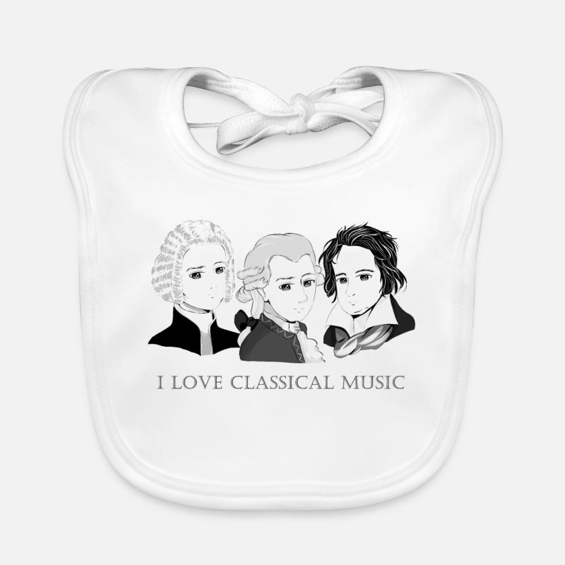 Bach - Mozart - Beethoven en chibi Bavoir bio Bébé