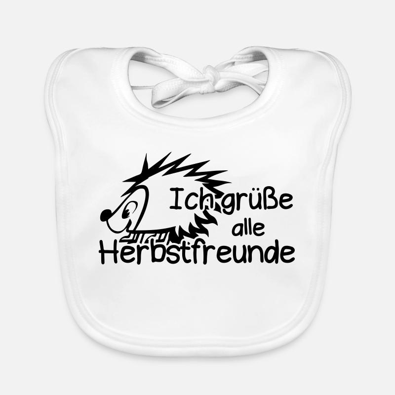 Herbstfreunde Herbst Igel Spruch Geschenk lustig Baby Bio-Lätzchen
