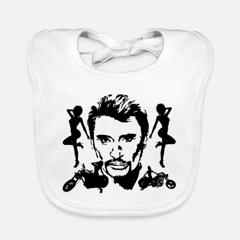 T shirt johnny - Bavoir bio Bébé - blanc