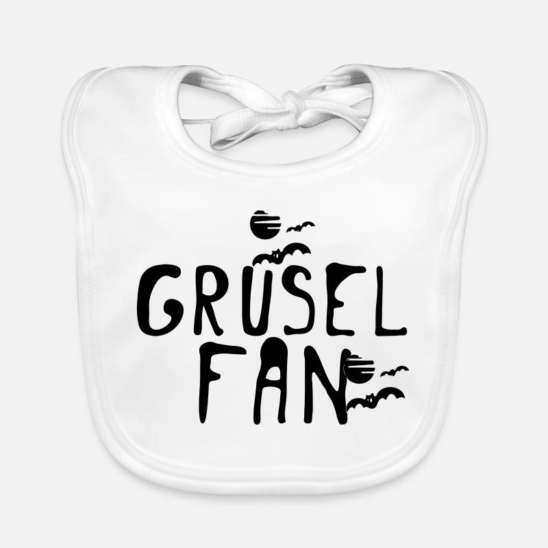 Grusel Fan Halloween Herbst Fun Spruch Geschenk - Baby Bio-Lätzchen - Weiß