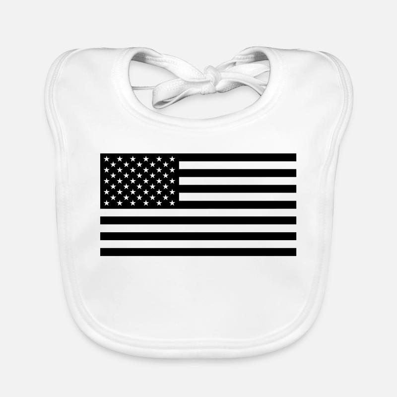 Black US flag Bavaglino ecologico per neonato