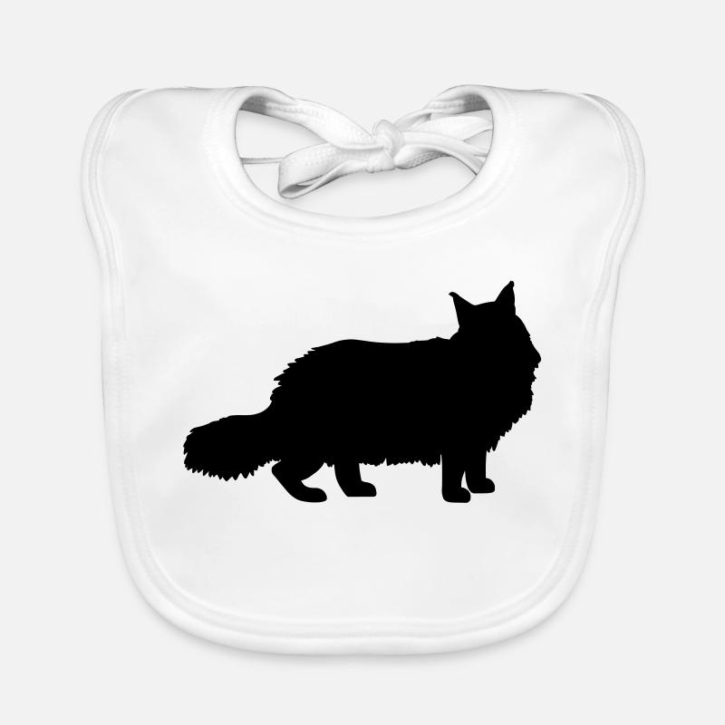Maine Coon Cat - Organic Baby Bibs - white
