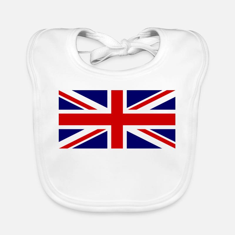 Drapeau de l’Union Jack – Style Pop Art - Bavoir bio Bébé - blanc